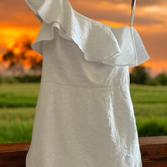 Lilly Pulitzer Resort Pineapple Jacquard WHITE KIPTON ROMPER DRESS - 10 - Picture 3 of 4